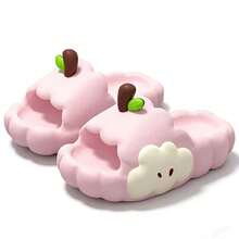 1pc Cloud & Apple Design Slippers, 2026 New Summer Couples Indoor Thick Sole Slippers,Shoe Rack,Storage Saver,Outdoor,Garden,Travel Essential,Portable,Beach Essential,Graduation Season,Commencement,Graduation Ceremony,Graduation Gift,Graduation Present,Graduation Gift,Graduation Present,Congrats Grad,Congratulations Graduate,Valedictorian,Finish School,Graduation Party - Cloud Apple Flip-flops - View 10