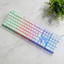 RGB Backlit Wired Gaming Keyboard, Rainbow LED Mechanical-Feeling Keyboard, Silent Keyboard, Suitable For PC Gamers, Compatible With Windows,  Laptops, Desktops, Plug And Play, Durable Detachable ABS Keycaps, Suitable For Gaming And Office Use - 查看 9