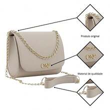 Women's Medium Crossbody Bag Kit + Shoulder Strap + Wallet - Màu be - Xem 6