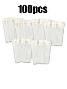 Bộ sản phẩm bán sỉ 50-500 cọ trang điểm môi dùng một lần dung tích lớn, cọ mascara, cọ son môi cầm tay, cọ son bóng dạng thỏi, cọ kẻ lông mày, que vệ sinh cọ, đóng gói riêng lẻ. - trắng - View 11