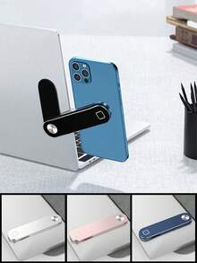 1个铝合金笔记本电脑侧屏便携式金属手机支架，黑色/玫瑰金/银色/蓝色 - 查看 2