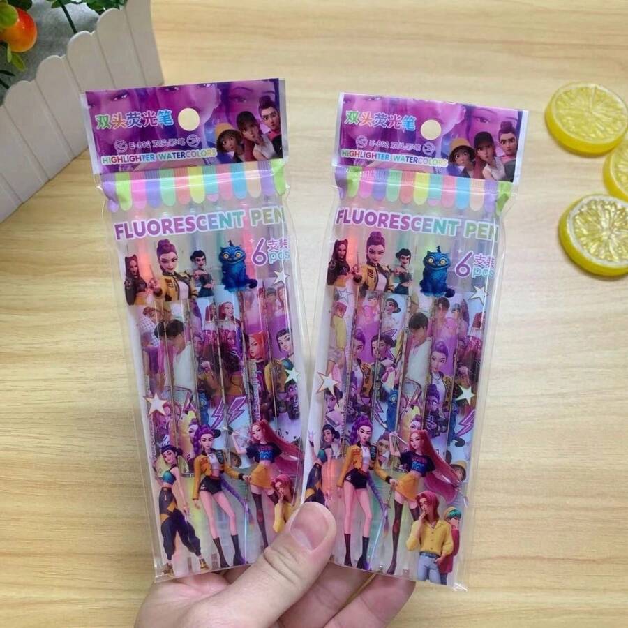 Hasbro 6pcs/Set Bestselling KPOP Witch Girl Group Highlighter Pens, Student Stationery - Multicolor - View 1