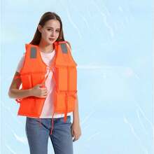 1pc Adult Plus Size Thick Design Life Jacket, Suitable For Boating, Fishing, Rescue, Swimming - Multicolor - View 5
