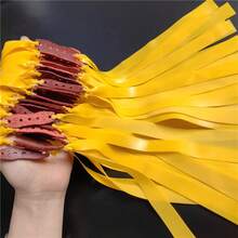 Easytoday 0.75mm/0.03inch Thick, 5/10pcs/Pack Red Rubber Bands, Random Color & Design Slingshot Flat Rubber Bands, Durable Outdoor Shooting Competition Accessories - Yellow - View 4