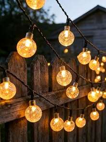 1 pièce 20/50/100 pcs Guirlande lumineuse à boules de savon LED de 5/7/12 m, Guirlandes lumineuses solaires pour l'extérieur, Convient pour les arbres de jardin, le patio, la Saint-Valentin, les mariages, les fêtes et la décoration de Noël - boules à bulles - Voir 4