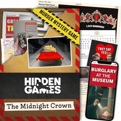 The Midnight Crown – Unsolved Mystery Game – Cold Case File Investigation – Play Detective With Clues And Evidence – Solve The Crime For Game Nights, Parties And Date Nights Suitable As Halloween, Christmas, Thanksgiving Gift, Decoration, Ideal Christmas Gift