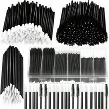 150pcs Makeup Brush Set, Includes 1 Plastic Storage Box, Hair Clips, Eyeliner Brush, Mascara Brush And Lip Brush - Black - View 1