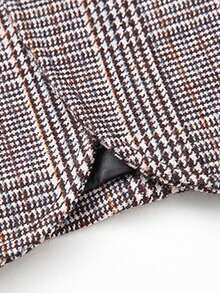 Men's Plaid Business Jacket, Single-Breasted Design With Embedded Lapel, Slim Fit, Suitable For Office Meetings, Commuting, Essential Item To Upgrade Business Casual Attire - Camel - View 8
