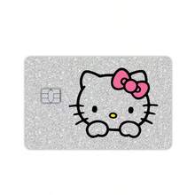 SANRIO 4张银色激光自粘黑色PVC卡片贴纸，公交卡贴纸，可充值卡贴纸 - 彩色 - 查看 5
