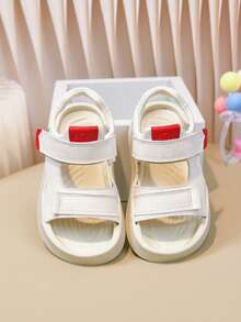 1 Pair White Boys' Sandals, New Design, Non-Slip, Toddler/Little Kid Summer Shoes, Soft Sole - White - View 9