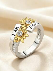 雏菊戒指，激发自爱的时尚珠宝 - 銀色 - 查看 3