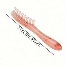 Watermelon Resin Scalp Massaging Comb - Manual Head Massage Brush For Hair Growth, Stress Relief & Scalp Care, Gentle Detangling Grooming Tool For All Hair Types - Hồng - Xem 9