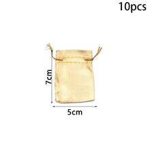 5/10 chiếc túi dây rút màu vàng, túi đựng trang sức, túi quà tặng, túi bảo quản trang sức, túi đựng đồ ăn nhẹ nhỏ dùng làm quà tặng trong tiệc cưới, tiệc lễ hội. - vàng - Xem 10