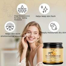 Honey Butter Skin Cream - Organic Grass-Fed Whipped Beef Tallow And Honey Balm - Deeply Moisturizing For Face & Body - Natural Skin Care For Soft, Supple Skin - Kem dưỡng da mặt mật ong - Xem 5