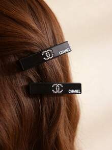 CHANEL 水晶装饰发夹，黑色或银色 - 黑色 - 查看 4