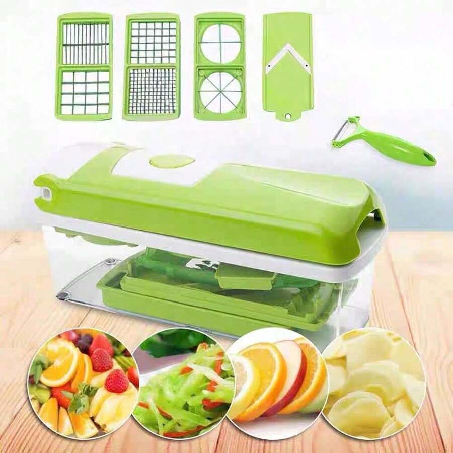 12-Piece Multifunctional Set For Processing Fruits And Vegetables In The Kitchen, Including A Grater, Peeler, And Dicer, Household Tools For Vegetable Processing.
