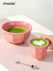 choxila 4/8pcs Pink/Green Matcha Set, Ceramic Bowl, Plastic Matcha Whisk, Matcha Accessories, Dishwasher , Easy To Clean - Green Set - View 5