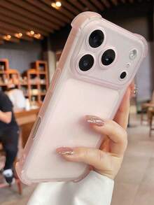 Luxury Matte Transparent Shockproof Protective Case, Suitable For IPhone 17 17 Pro Max, 17 Pro, 17, 16 Pro Max, 15, 14, 13, 12 Pro Max, 11, Anti-Drop Back Cover - Transparent Powder - View 1