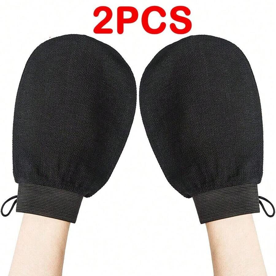 2pcs Deep Cleansing Body Scrub Gloves Double-Sided Bath Towel For Daily Skin Care - Xem 1