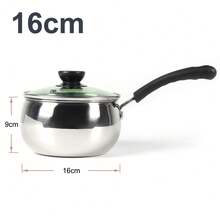 6pcs Stainless Steel Non-Stick Deep Saucepan Set Induction Compatible Heavy-Duty Cookware Pots And Pans Kit For Home Cooking Soups Simmering Daily Meal Prep Kitchen Cooking Pot Set - View 10
