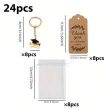 60/48/36/24/3pcs Graduation Gift Keychain Set, Hat And Scroll Keychains With Thank You Card And Gift Bag, Ideal For Graduates And Couples, University Graduation Gift, Durable Keychains For Graduation Party Favors, Backpacks And Handbags, Car Keys And School Supplies - Graduation Cap Keychain Set - View 7