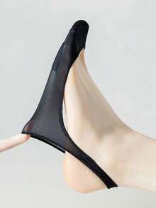 3 Pairs Women's Invisible Summer Silicone Non-Slip Socks For High Heels Shoes Ice Silk Thin Half-Palm Suspender Boat Socks - Multicolor - View 5