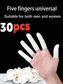750/200/100/50/30個乳膠指套，美甲手指保護套，防污美甲手套，男女通用。防靜電手套。適用於美容護理、面部護理、美甲、紋身、電子產品維修等。適用於居家、美容院、美甲店、紋身店等場合。 - 白色 - 查看 11