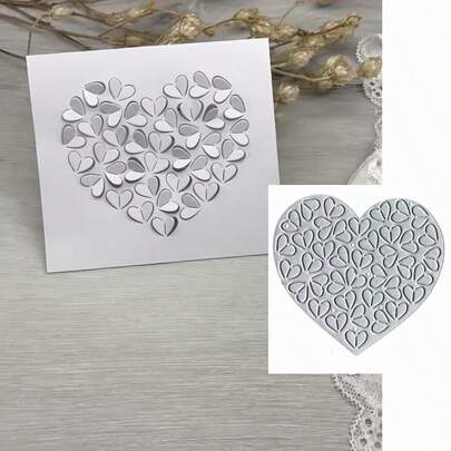 Elegant Heart-Shaped Frame Metal Die Cutting Set, Love Theme Photo Frame Cutting Mold, Scrapbooking Template, Cardboard Handmade DIY Mold, Cutting Mold, Album Making, Embossing Paper Mold, Suitable For Card Making And Scrapbooking
