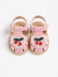 Cute Floral Embroidered Infant Toddler Sandals - Soft Sole, Breathable Non-Slip, Suitable For Daily Wear And Vacation, Spring/Summer Collection - Pink - View 7