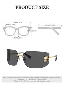 Miu Miu Women's Retro Oval Cat Eye Sunglasses, Black Frame With Gold Logo, Fashionable Designer Style Sunglasses Suitable For Summer Beach Travel - Black - View 7