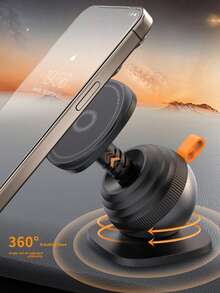 360° Magnetic Car Phone Holder, Car Air Vent Phone Mount, Shock-Proof Navigation Bracket, Universal, Sturdy Fixation, Driving Navigation Assistant - A - View 5