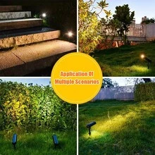 1/2pcs Solar LED Outdoor Wall Light Green Garden Light Solar Spotlight Solar Floodlight Suitable For Trees, Paths, Yards - Multicolor - View 12