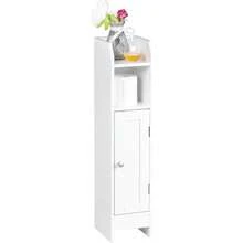 Small Bathroom Storage Cabinet, Narrow Bathroom Storage Organizer With Door And Adjustable Shelves, Freestanding Skinny Toilet Paper Cabinet, White - 白色 - 查看 4