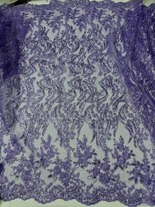 1 Yard/5 Yards High Quality Nigerian French Cord Lace Fabric 2026, Luxury African Black Sequin Lace Jacquard Fabric, French Sheer Embroidered Mesh Lace Trim Purple Fabric, Suitable For Making Women's Party Dress, Wedding Gown, Home Decor DIY Crafts Orange Lace Fabric - A - Xem 11