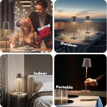 1/2 st modern nordisk LED-skrivbordslampa, ögonskyddande lampa, inbyggt uppladdningsbart batteri, touchkontroll, bärbar nattlampa, lämplig för vardagsrum, sovrum, matsal, kontor, sängbord och annan dekorationsbelysning, julklapp - flerfärgad - Visa 9