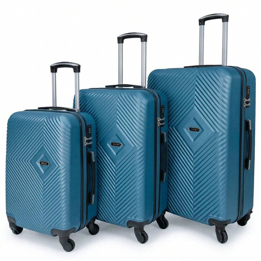 A Set Of 3 Pieces Of Luggage With Silent Rotating Wheels, Stylish And Versatile Travel Companion - Mint Blue - View 1