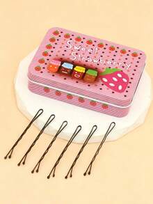 100 Pcs Women's Boxed Hair Clips Basic Wavy Clips Classic Fashion Black Flat Clips Suitable For Daily Use - Black - View 2