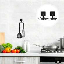 1pc 360° Rotating Foldable Hanging Hook Multifunctional Holder Rack With 6 Hooks, 180° Vertical Flip Self-Adhesive Hook For Kitchen, Bathroom, Cabinet - View 7