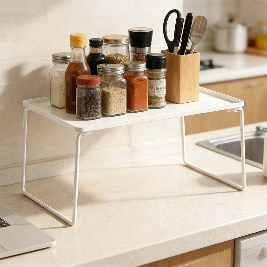 Expandable Cabinet Shelf Organizer, Stackable Metal Kitchen Corner Cabinet Storage Rack, Countertop Organizer And Shelves, Suitable For Cabinet/Bathroom/Countertop/Tableware - View 1
