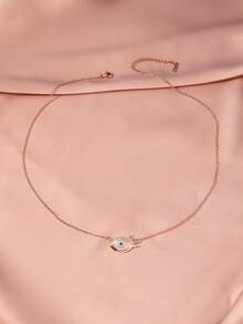 1pc Classic Series Devil's Eye Pendant Necklace, Unique Personalized European And American Style Valentine's Day Gift - Angel Eyes - View 4