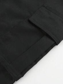 4-7 Years Old Boys Black Side Pocket Cargo Pants Loose Casual Sports Long Pants Children All Season - Black - View 6