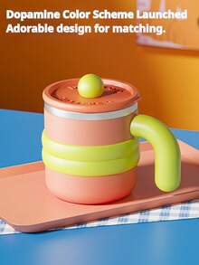 1 chiếc cốc bằng thép không gỉ có nắp, họa tiết hoạt hình dễ thương, dùng được cả trong nhà và văn phòng. - Nhiều màu - Xem 7