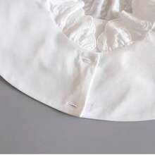 1件多功能蕾丝领假领，适合搭配毛衣、连帽衫等。秋冬季可拆卸荷叶边蕾丝彼得潘领 - 彩色 - 查看 8