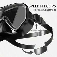 Adult Diving Mask, Tempered Glass One-Piece Mask, Anti-Fog Waterproof For Outdoor Sports, Water Sports, Swimming, Beach Essentials, Beach Accessories, Pool Float - 白色防霧 - 查看 5