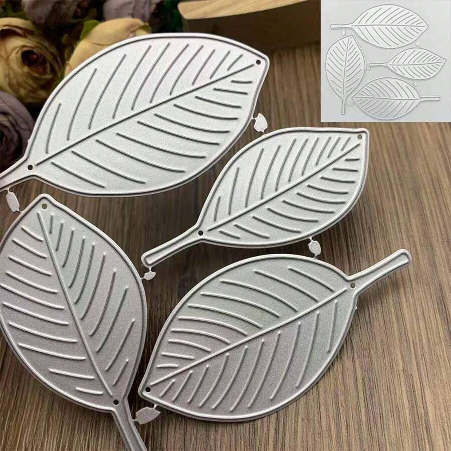 卡片制作、剪贴簿、纸艺DIY套装 - 包括金属切割模具、压花工具、切割模板、印章和长条横幅切割模具 - 銀色 - 查看 1