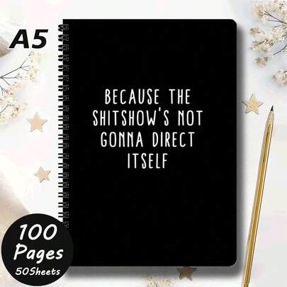 1pc "Chaotic Director" Spiral Notebook Diary - Funny Gift For Friends & Colleagues, Suitable For Men & Women, 100 Durable Pages, Office & Study Supplies, Compact Portable Memo Book, Quirky Layout Design, A5 Size, Novelty Stationery, Weird Diary, Quality Binding, Sturdy Cover, Chaos Theme, Suitable For Coworkers