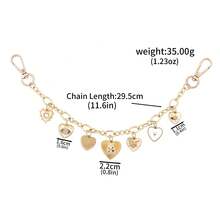 1 pièce Porte-clés de luxe en forme de cœur, style punk doux, pendentif de sac incrusté de pendentif d'amour. Accessoires de bijoux, cadeau magnifique pour les amis - Multicolore - Voir 15
