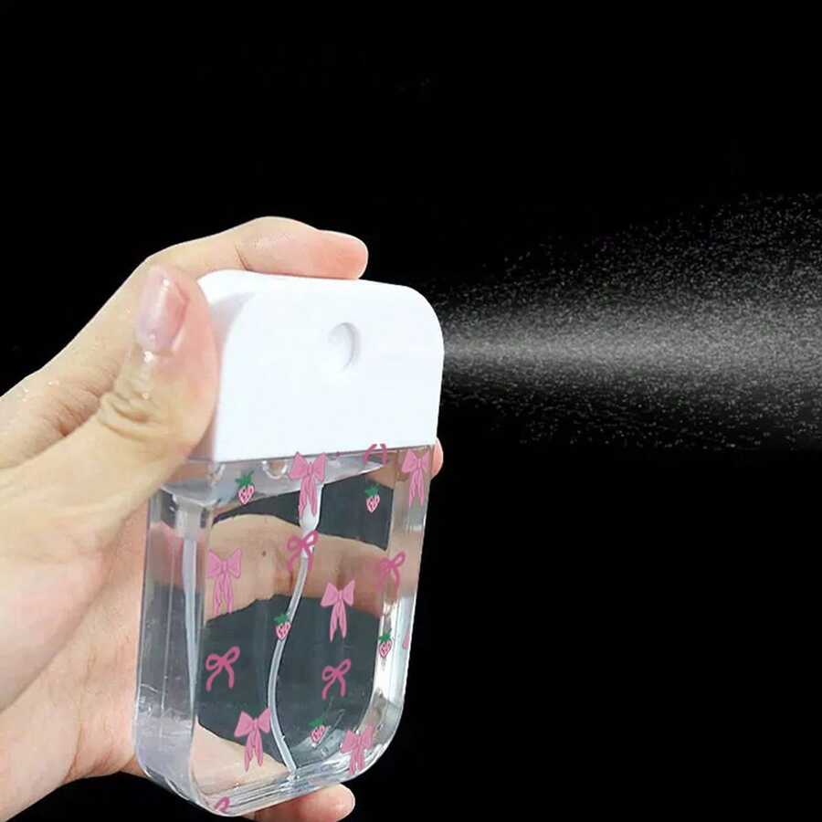 1个新款时尚粉色蝴蝶草莓水果纳米喷雾瓶，时尚便携可重复灌装小巧瓶身，简约设计，适合作为送给女朋友、闺蜜、夏季礼物或情侣的礼物 - 無色 - 查看 1