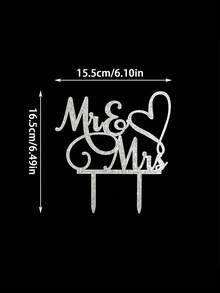 Bộ 1/3 phụ kiện trang trí bánh cưới hình cô dâu chú rể, chất liệu acrylic lấp lấp ánh bạc, dùng cho đám cưới/lễ đính hôn. - Trang trí bánh bằng kim tuyến bạc - Xem 2