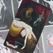 帆布塔罗牌，博物馆级帆布塔罗牌，10.36厘米，威卡教体系，英文版，占卜，算命，收藏，入门指南，休闲娱乐，朋友聚会，礼物，塔罗牌收藏，音乐节，婚礼季，斋月 - 紅色 - 查看 5